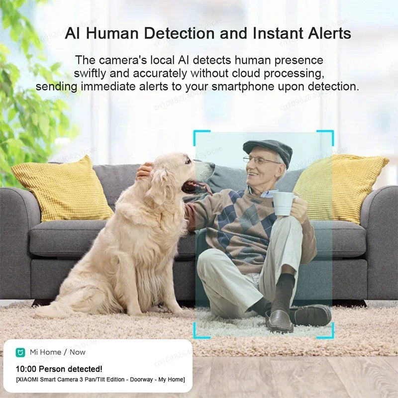 XIAOMI Smart Camera 3 Chinese Version,3K Ultra-clear HD,360° Pan-Tilt-Zoom,AI Human Detection,5 Megapixel Two-Way Voice Calls