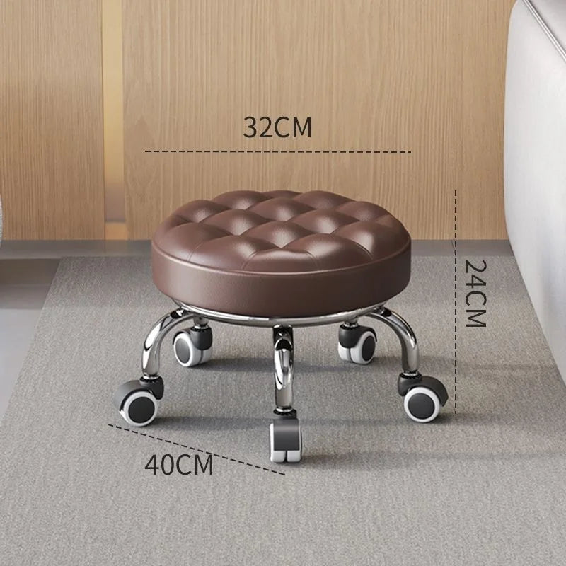 Universal Wheel Stool for Household Use, with Wheels for Wiping the Floor, Small Stool for Learning to Walk with Children