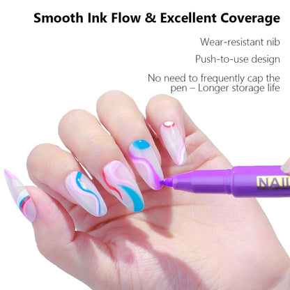 Nail Art Drawing Graffiti Pen, Liner Brush, 3D Abstract, DIY Flower Pattern, Beauty Manicure Tools