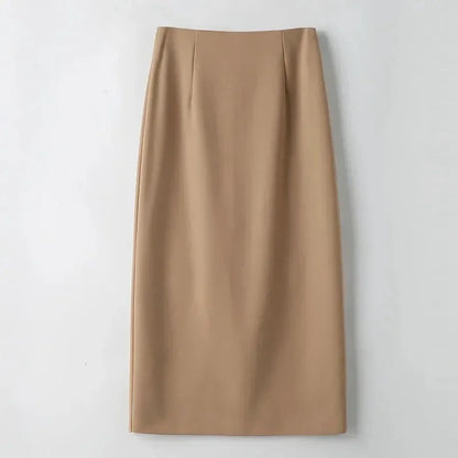 2026 Elegant A Line Long Skirts Women Spring Summer Faldas Fashion High Waist Office Lady Back Slit Mid-Length Pencil Skirts