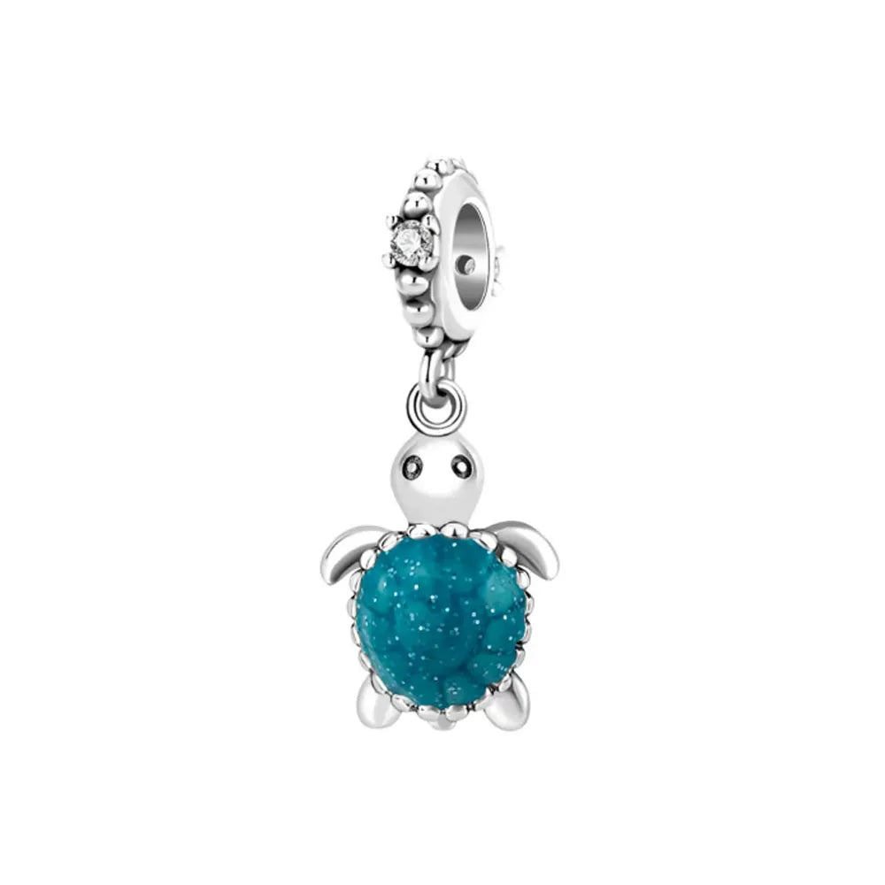 Blue Ocean Turtle Octopus Ship Talisman 925 Silver Beads, Suitable for Original Bracelets DIY Jewelry Women's Accessories Gifts