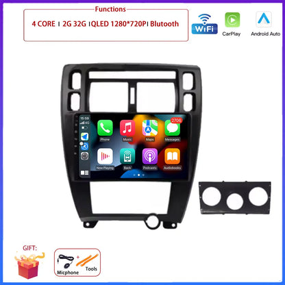 Player GPS Navigation Carplay Auto Android 16 For Hyundai Tucson 2004 -2009 Car Radio Multimedia Stereo Video