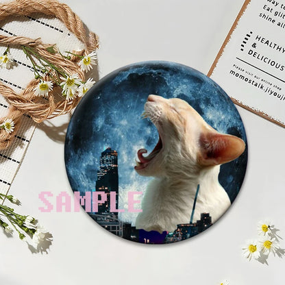 Cute Cats Meme Button Pins Funny Creative Animal Brooches Round Exquisite Tinplate Badge for Backpack Jewelry Accessories Gifts