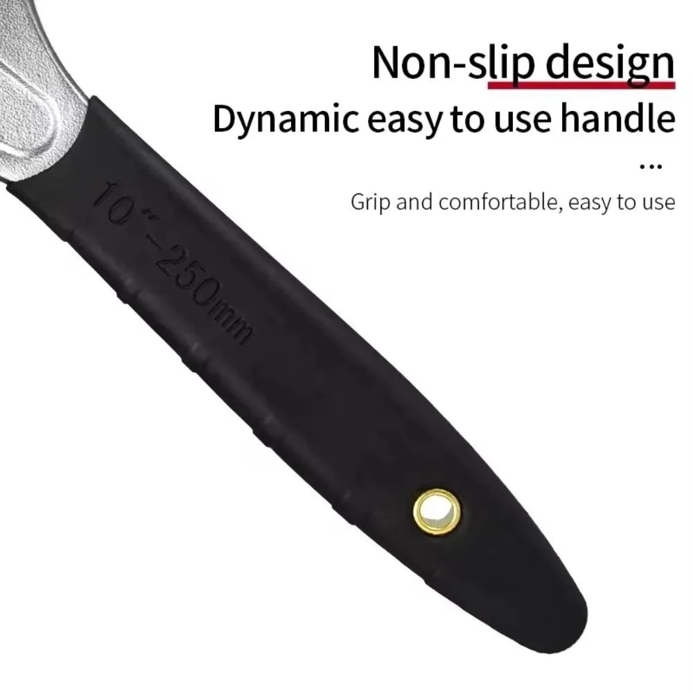 8/10/12Inch Adjustable Ratcheting Wrench Large Opening Multifunctional Self Tightening Wrench Non-Slip Handle Universal Wrench