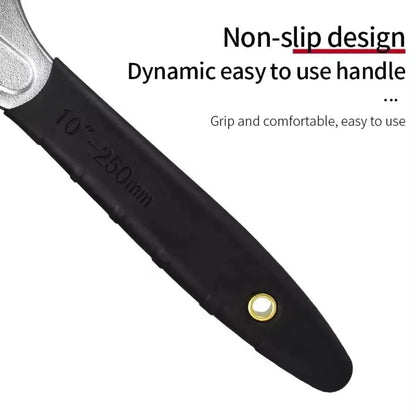 8/10/12Inch Adjustable Ratcheting Wrench Large Opening Multifunctional Self Tightening Wrench Non-Slip Handle Universal Wrench
