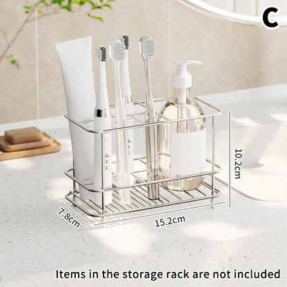 Toothbrush Holder For Bathroom - Stainless Steel Toothpaste Holder Stand, For Electric Toothbrush Stand Organizer Accessories