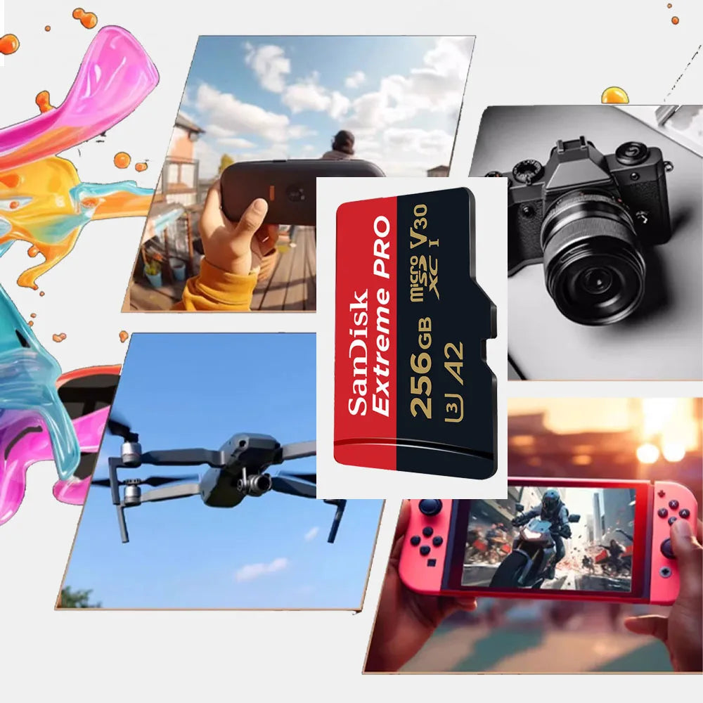 SanDisk Extreme PRO microSDXC UHS-I CARD 64GB 128G 256G 512GB 1TB Memory Card TF Card C10 V30 U3 4K UHD for action cameras drone