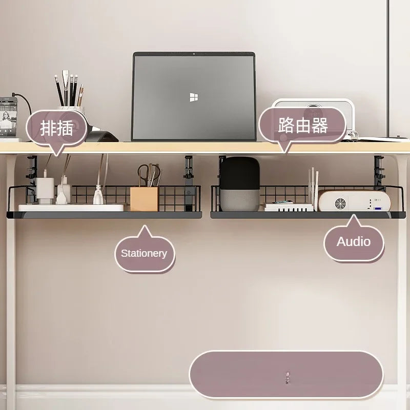 Under Desk Cable Management Tray Shelf No Drill Steel Cable Organizers Wire Management Tray Cable Management Desktop storage