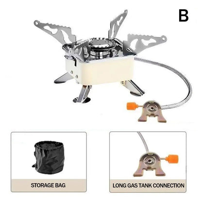 Foldable Portable Camping Stove Mini Heater Gas Burner Cookware Barbecue Camping Equipment Outdoor Camping Furnace