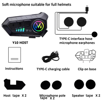 Motorcycle helmet bluetooth headset Wireless Hands-free Waterproof Motorcycle Player Speaker Earphone