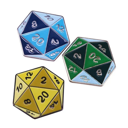 RPG Dice Game D&D Enamel Pins Dungeons Brooch Fashion Personality Lapel Badge Hoodie Decorative Accessories Fans Gift
