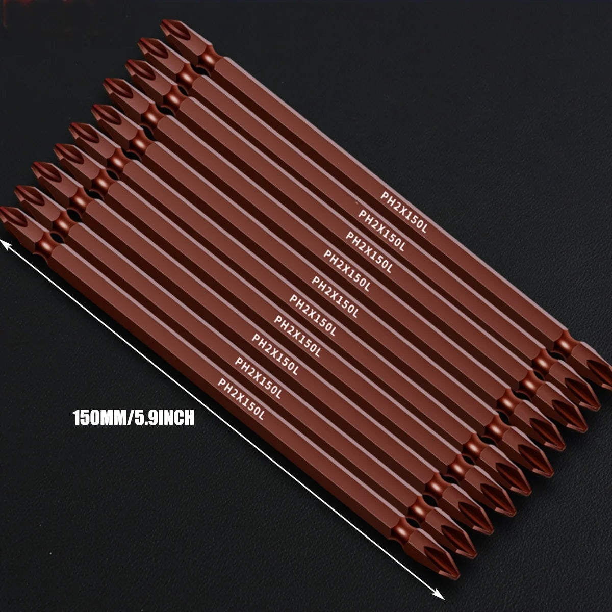 10pcs 6inch/150mm Magnetic Double-headed Phillips Screwdriver Bit S2 Steel Electric Tool For Screw Installation And Disassembly