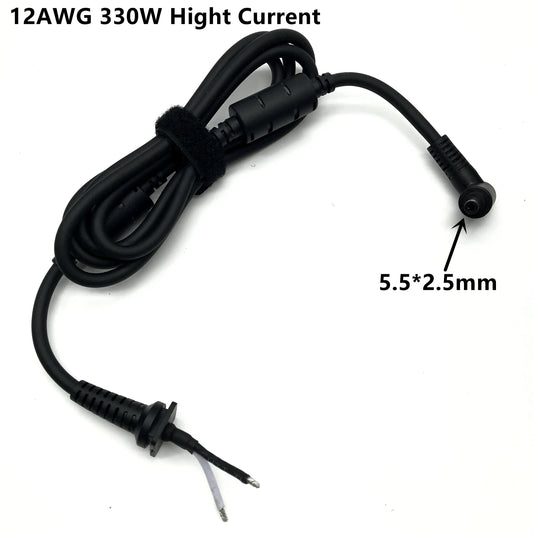 Câble d'alimentation CC 12AWG 330W 5,5*2,5 mm 1,5 m, courant élevé, pour ordinateur portable Toshiba Asus Lenovo