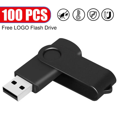 100Pcs/lot USB 2.0 Flash Drive 4GB 8GB Pen Drive 128M Usb Sticks 1GB 2G Pendrives 16GB Memory Flash 32GB U Disk Free Custom Logo