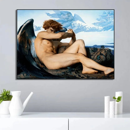 Canvas Painting Posters Prints Wall Art Pictures The Creation of Adam By Michelangelo Fallen Angel Living Room Decor