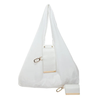 Reusable Mini Keychain Tote Bag Lightweight Eco-Friendly Foldable Shopping Bag Large Capacity Key Ring Expandable Reusable Bag