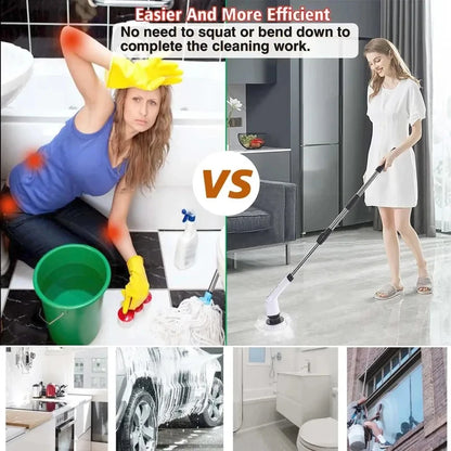 Multifunctional Electric Cleaning Brush Electric Cordless Spin Scrubber Toilet Mops Portable Cleaning Tool For Kitchen/Bathroom/