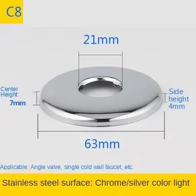 2PCS 1/2"3/4"Faucet Decorative Cover Stainless Steel Water Pipe Connector Heighten Valve Panel Shower Kitchen Faucet Accessories