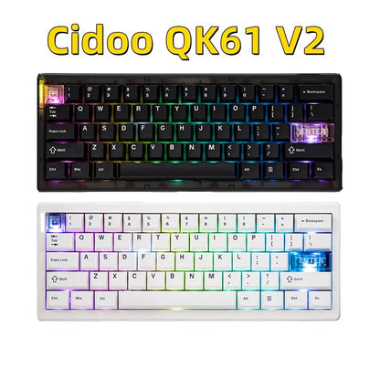 CIDOO QK61 V2 Mechanische Tastatur, 60%-Layout, Gasket-Struktur, VIA-programmierbar, Hot-Swap-fähig, drei Modi, kabellos, RGB-Tastatur