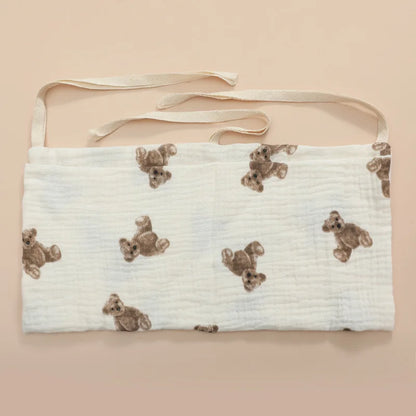 Baby Crib Organizer Cot Caddy Bed Storage Bag 2 Pockets Bedside Hanging Diaper Nursery Organizer for Diapers Toys Clothing