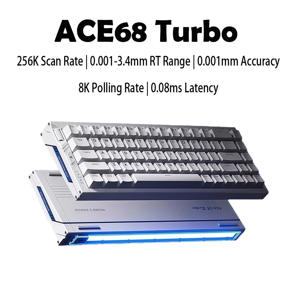MCHOSE Ace68 Turbo Magnetic Switch Keyboard 16k Aluminium Alloy 0.001mm E-Sports Keyboard Ergonomics Low Delay Gamer Keyboards