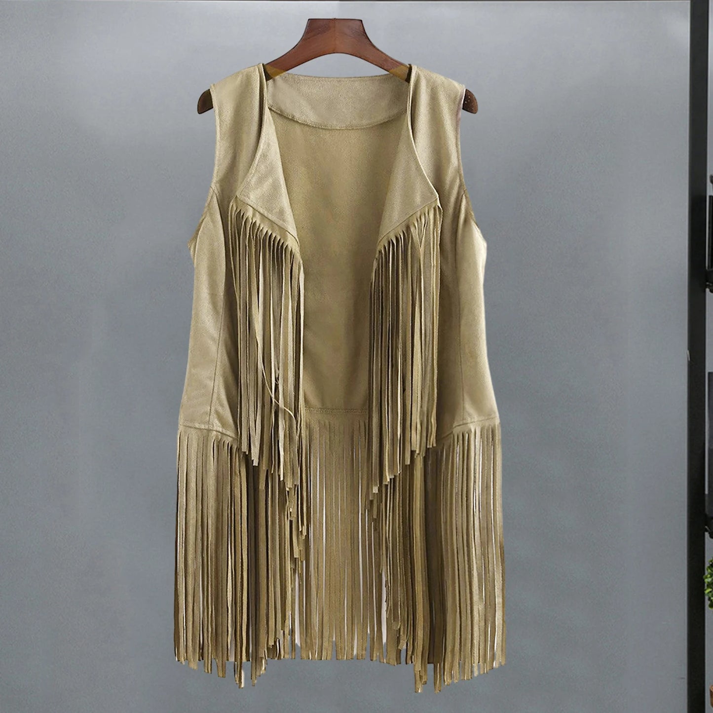 Fringe Vest Women Leather Suede Vest Tassels Vintage Western Country Cowgirl Vest Cardigan Waistcoat Jacket