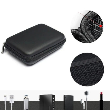 2.5 Hard Disk Case Portable HDD Protection Bag for External 2.5 inch Hard Drive/Earphone/U Disk Hard Disk Drive Case Black