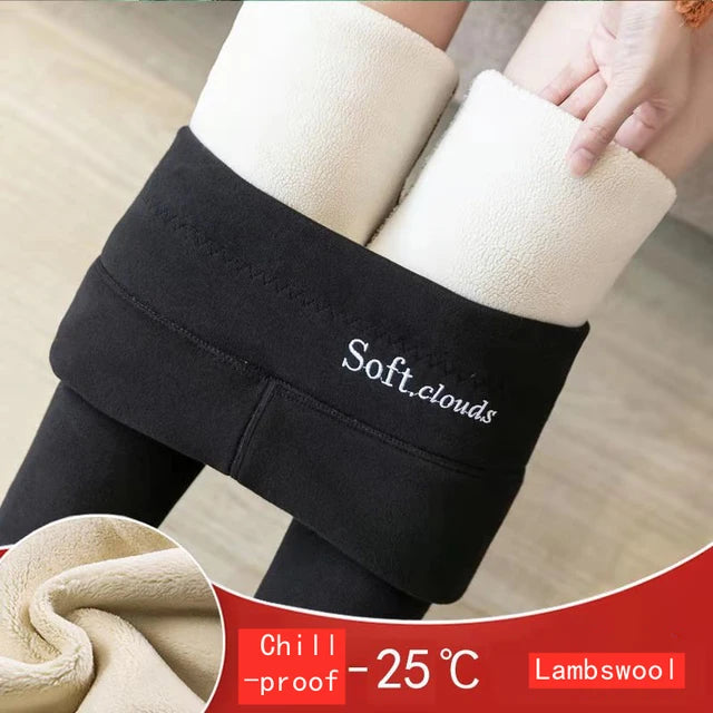 2022 Winter Thicken Lambwool Leggings Women Warm Fleece Lined Thermal Ankle-Length Pants Sexy Hight Waist Skinny Fitness Leggins