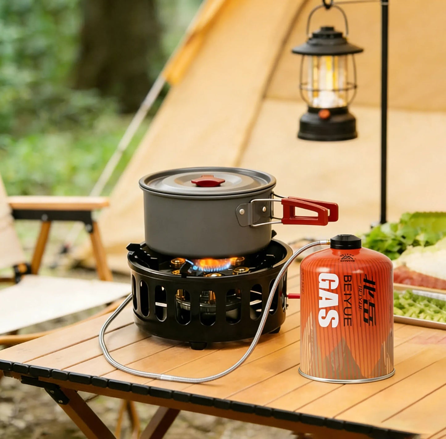21000W Seven Star Stove Outdoor Portable Card Stove Outdoor Stove Camping Cookware Windproof and Fierce Fire Gas Stove Gas Stove
