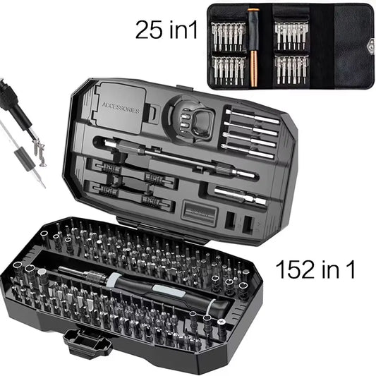 Jeu de tournevis de précision, kit d'outils pour ordinateur portable, kit de réparation professionnel 152/25 en 1 avec tournevis Torx T5 et T6.