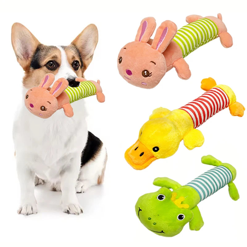 Dog Squeaker Toys for Boredom, Teeth Grinding Teeth Cleaning Stuffed Plush Toys for Small Medium Breed Dog Pet Supplies