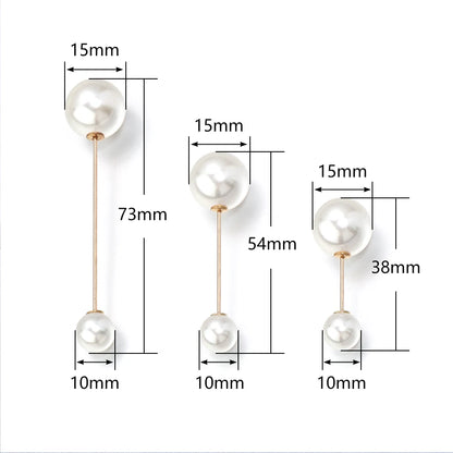 10pcs Imitation Pearl Brooch Pins 38/54/73mm Beige Double Pearl Safety Pins For Jewelry Making Party DIY Clothing Accessories