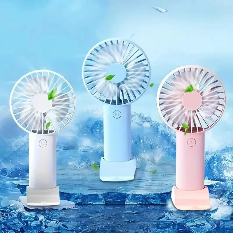 Portable Electric Handheld Small Fan Outdoor Powerful Silent Strong Wind Force Rechargeable Office Desk Dormitory Desktop Fan