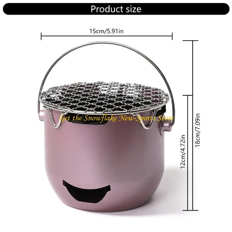 E56D Portable Camping Small Carbon Stove For Indoor Outdoors Camping Picnics Enduring