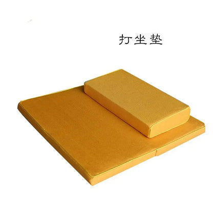 Thickened Zen Meditation Pad Coconut Fiber Embroidered Yoga Mat Home Use Sitting Cushion Yoga Mat Plant Floral Pattern