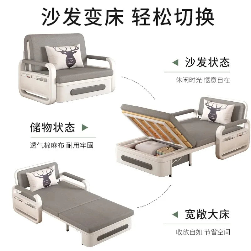 Multi-Functional Retractable Sofa Bed Modern Simple Single Bed for Home Small Space