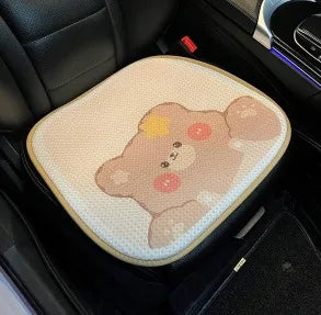Comfortable Cute Car Seat Covers Ice Silk Cartoon Car Seat Protector Cushion Cute Car Accessories Universal Seat Covers Full Set