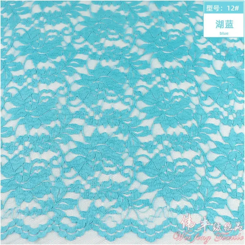 Lace Fabric Elastic By The Meter for Needlework Curtains Dresses Skirts Clothes DIY Sewing Comfortable Soft Cloth Red White Blue