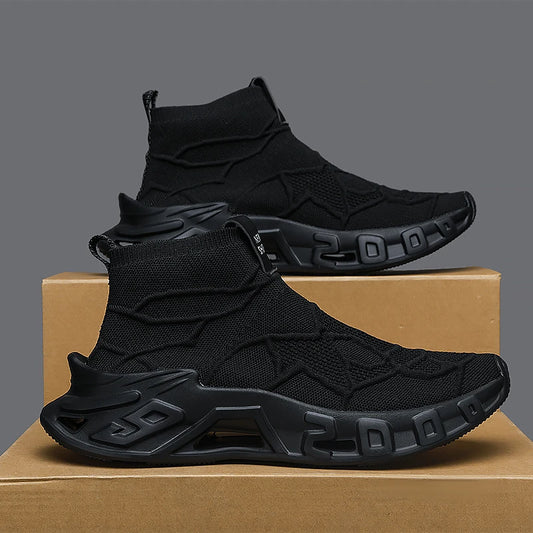 Men's Outdoor Sports Shoes - High-Top Sports Shoes Are Novel and Fashionable, Non-Slip and Durable, Suitable for All Seasons,