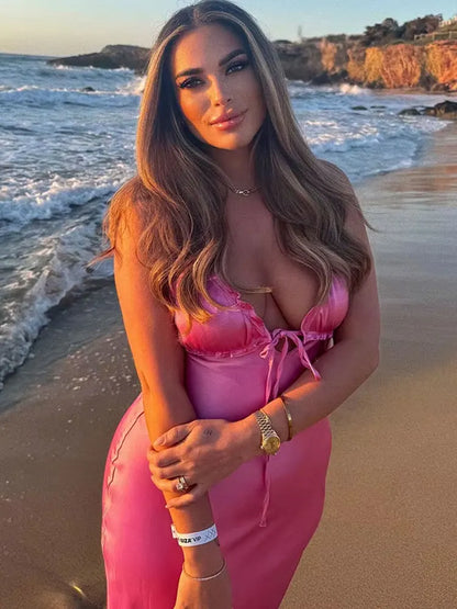 HH Summer Women Fashion Dresses Spaghetti Strap Tight Long Dress Woman Sexy Party Hollow Female Mujer Vestidos Dresses