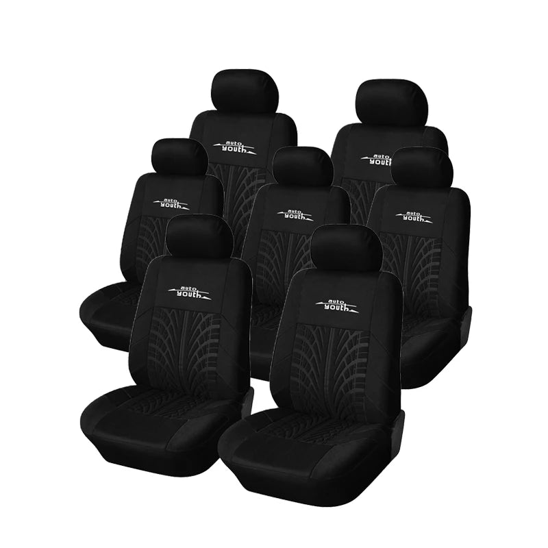 AUTOYOUTH 7PCS Universal Car Seat Cover Fashion Tire Indentation Car Seat Cover Fit for Cars Trucks & SUVs Automotive Interior
