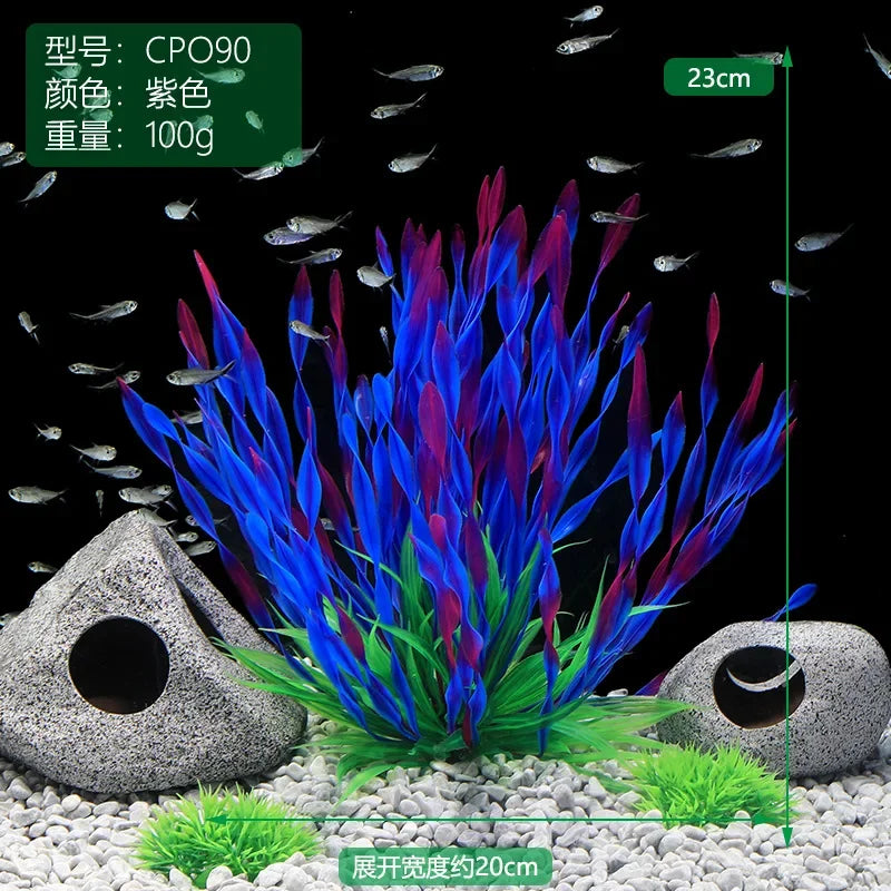 Plastic Aquarium Plants Fish Tank Decorations Artificial Seaweed Water Grass Underwater Plants for Aquarium Ornament