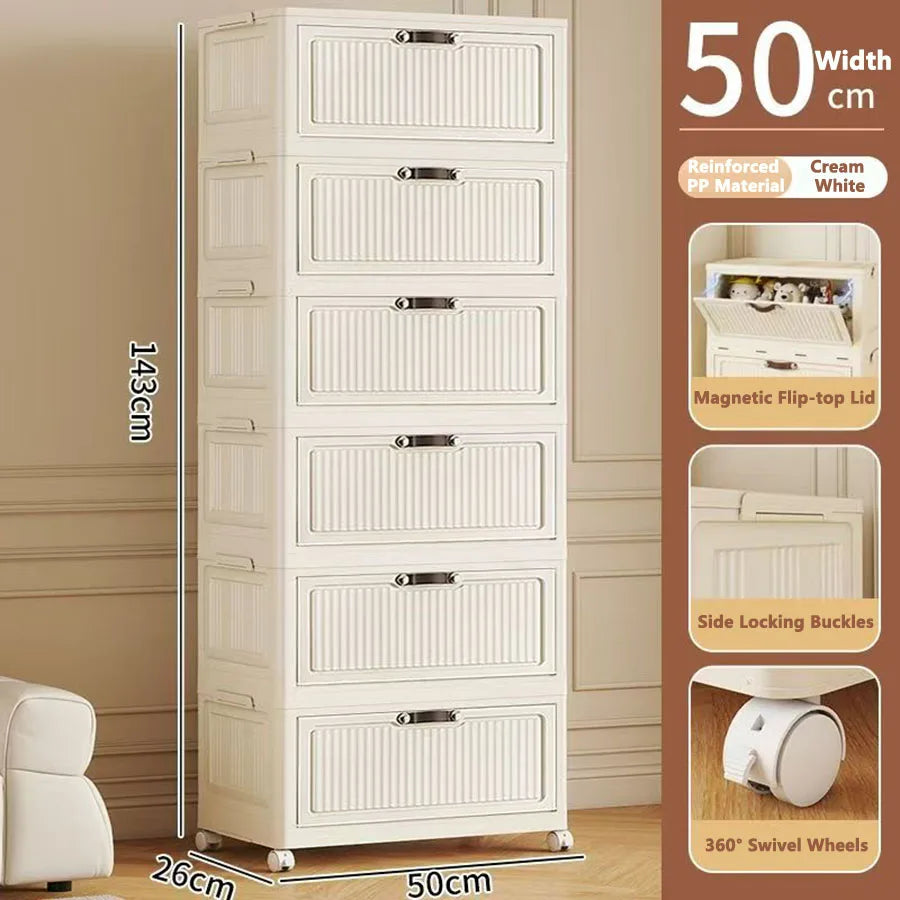 Storage Cabinet Foldableing Storage Box Home Living Room Toy Cabinet Storage Rack Snack Cabinet Organizer Box Kitchen Storage Cabinet Folding Storage Cabinet Organizer