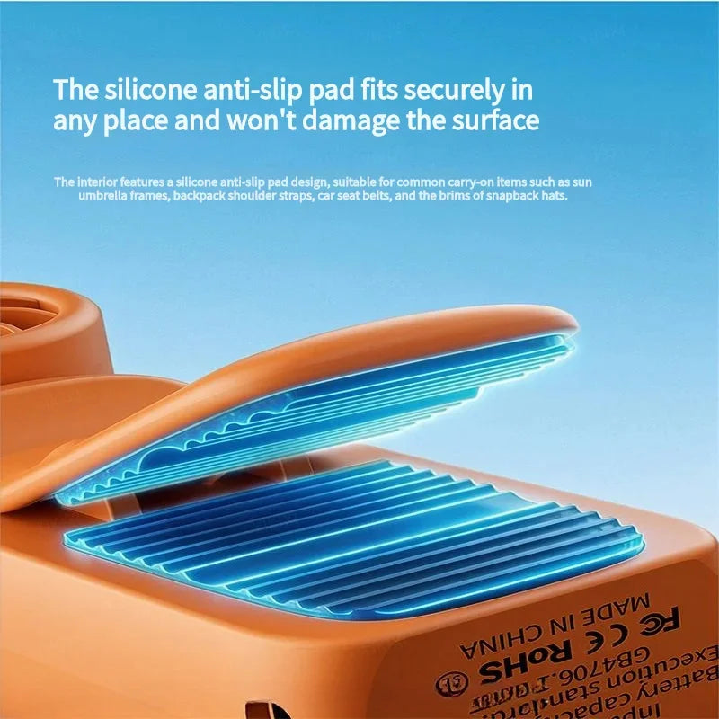 Portable Handheld Fan Mini Clip Fan Umbrella Holder Function Rotatable USB charging Compact Personal Cooling Fan Outdoor Camping