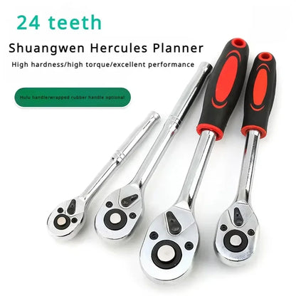 24 Teeth 1/4" 3/8" Inch Torque and Ratchet Wrench Quick-release Reversible Professional Heavy Duty Ratchet Hand Tools Car Tools