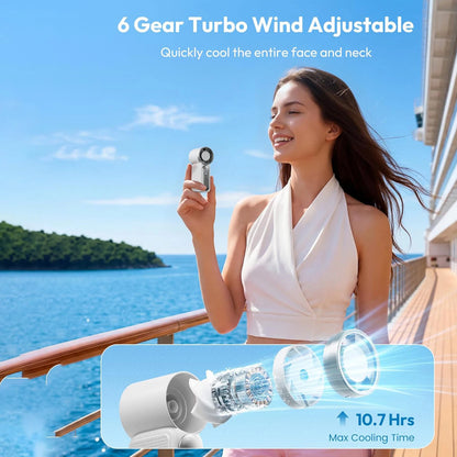 Portable Handheld Fan Mini Personal Fan with LED Display High Velocity Cooling Fan for Travel Outdoor Fun