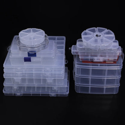 1pcs Transparent Plastic Storage Box Multifunctional Jewelry Box For Jewelry Organizer Storage Small Item Supplies Container Box