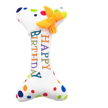 Pet Birthday Theme Stuffed Wear-resistant Chewing Toys Fancy Pet Gifts for Puppy Dog Pet Birthday Party Scene Layout Props