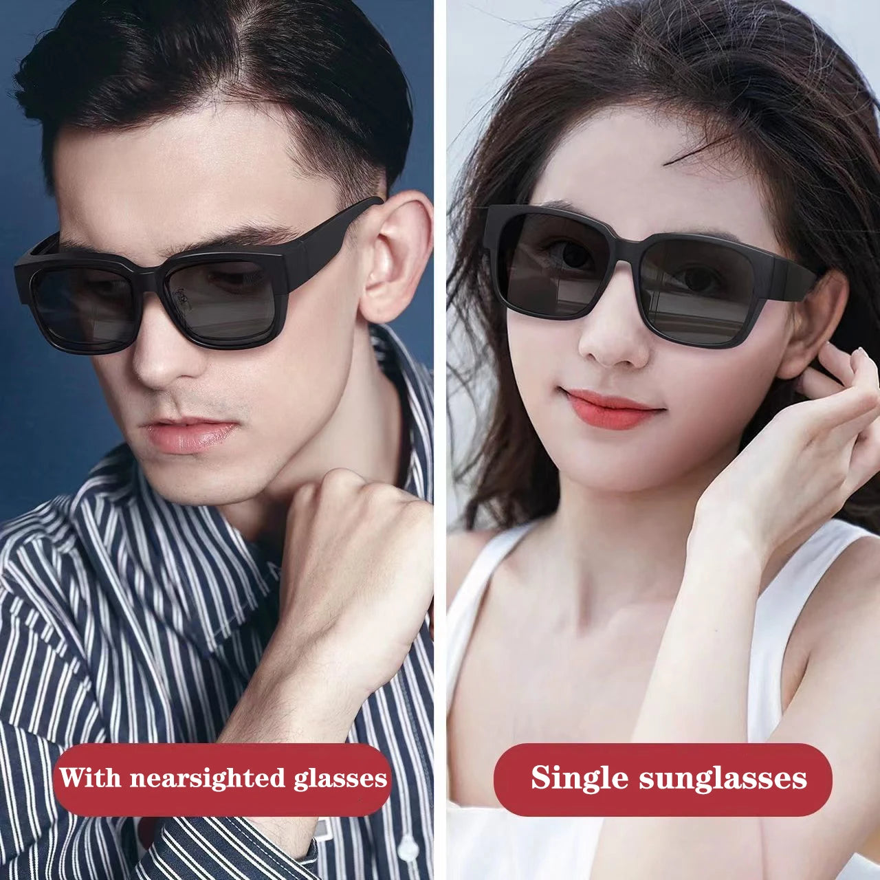 New Fashion Polarized Sunglasses Cover Over Myopia Prescription Glasses Portable Men Women Vintage Fishing Driving Eyewear