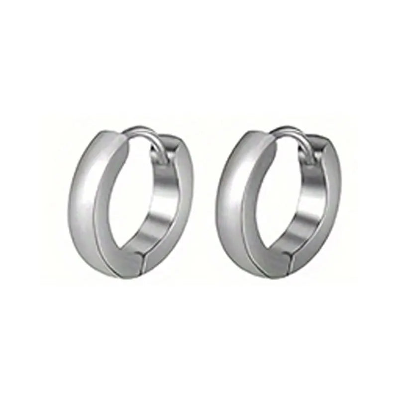 21 pairs of men's stainless steel earrings, circular CZ earrings, hypoallergenic earrings, unisex perforated earrings